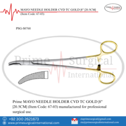 PRIME MAYO NEEDLE HOLDER CVD TC GOLD |8" |20.5CM|