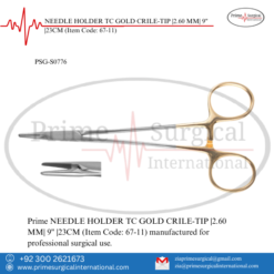 PRIME NEEDLE HOLDER TC GOLD CRILE-TIP |2.60 MM| 9" |23CM