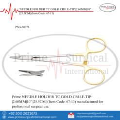 PRIME NEEDLE HOLDER TC GOLD CRILE-TIP |2.60MM|10" |25.5CM|