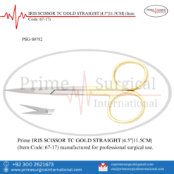 PRIME IRIS SCISSOR TC GOLD STRAIGHT |4.5"|11.5CM|