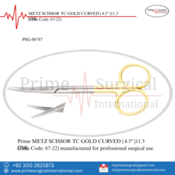 PRIME METZ SCISSOR TC GOLD CURVED |4.5" |11.5CM|